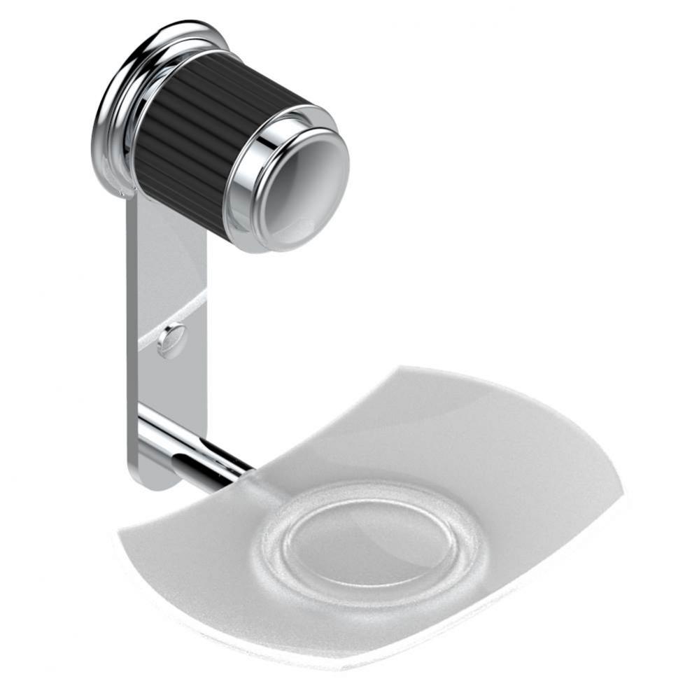 Glass soap dish, wall mounted