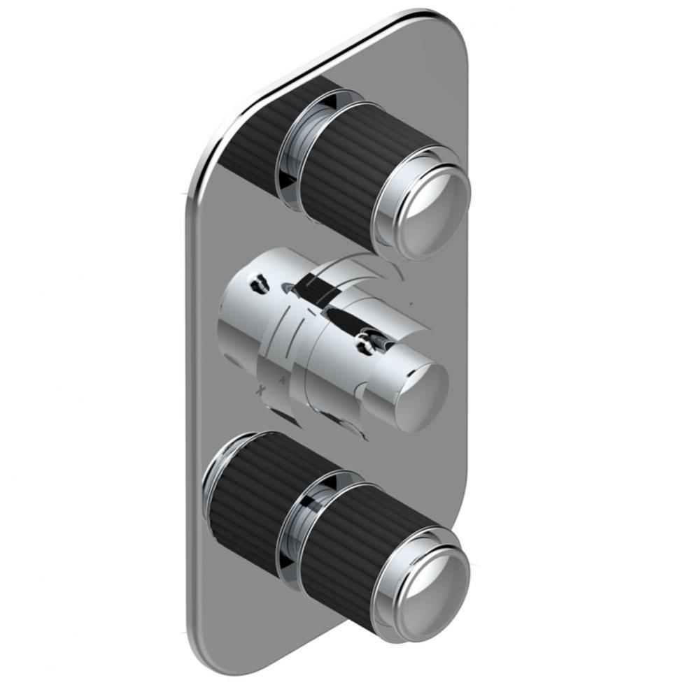 Trim for THG thermostatic valve 2 volume controls, rough part supplied with fixing box ref. 5 400A
