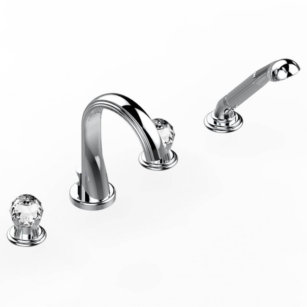 Roman tub set with divertor spout and handshower, 3/4'' valves