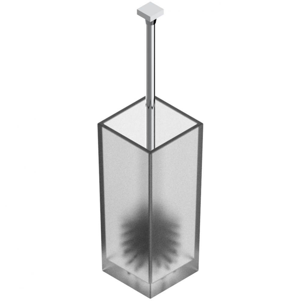 Free standing toilet brush with glass holder