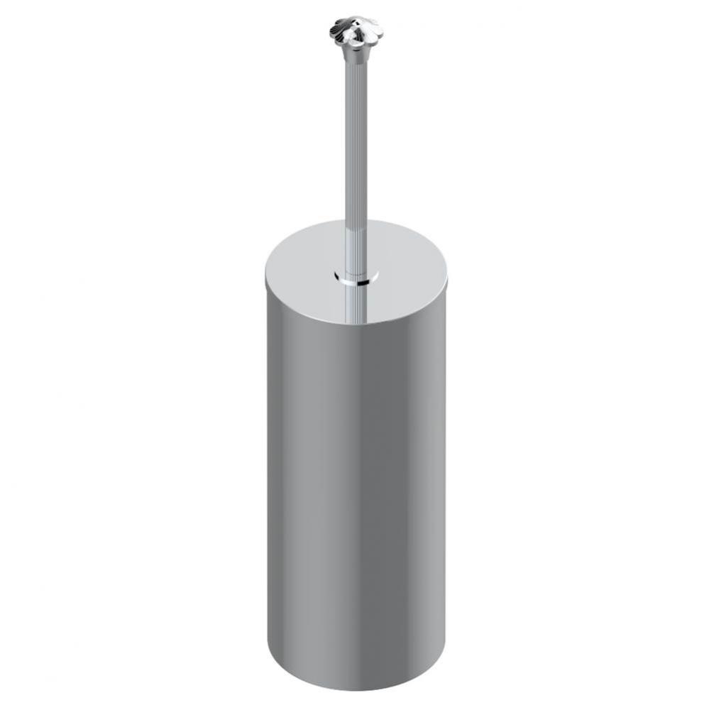 Metal toilet brush holder with brush with cover floor mounted
