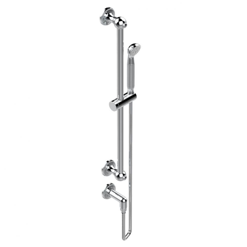 Slide bar with handhsower and elbow