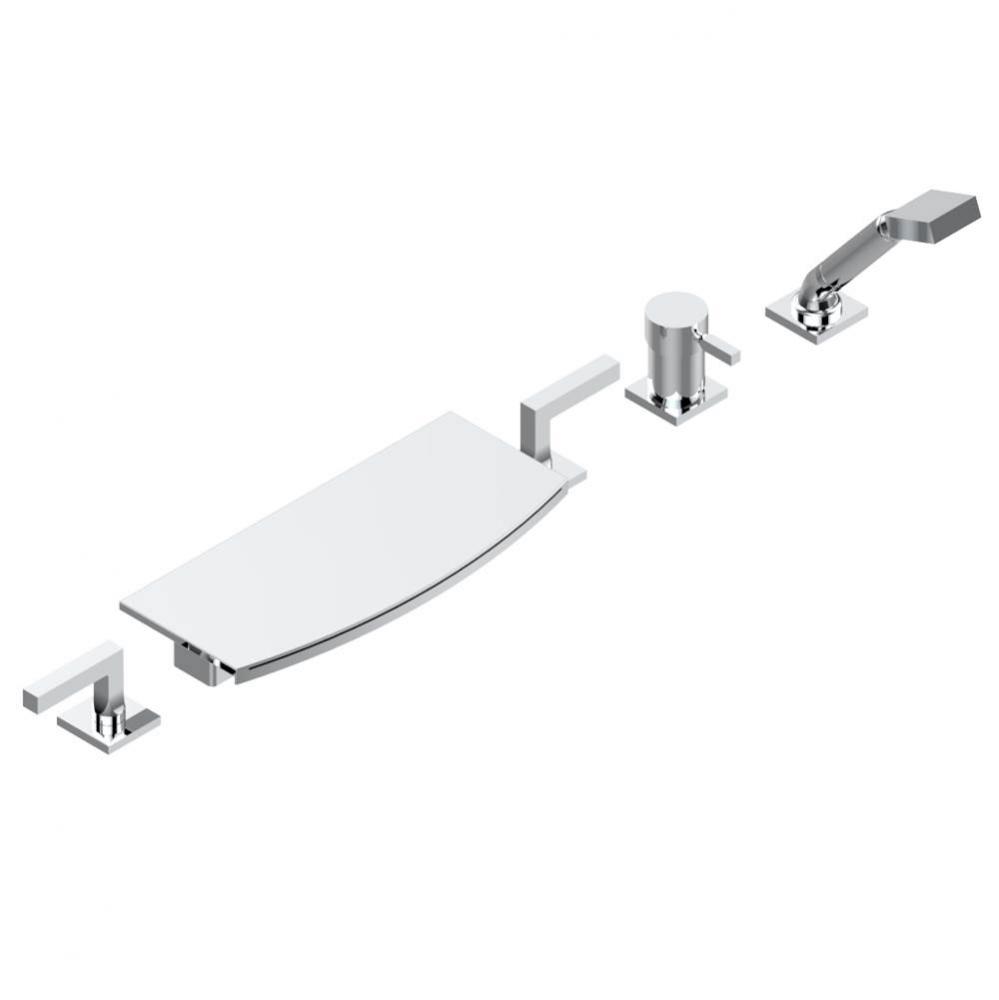 DECK MOUNTED 2 VALVES ROMAN TUB SET WITH HANDSPRAY AND MIXING VALVE