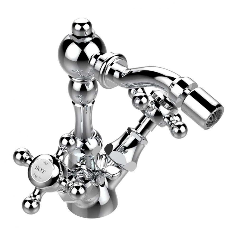 Single hole bidet faucet with drain