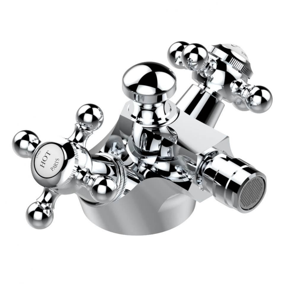 Single hole bidet faucet with drain