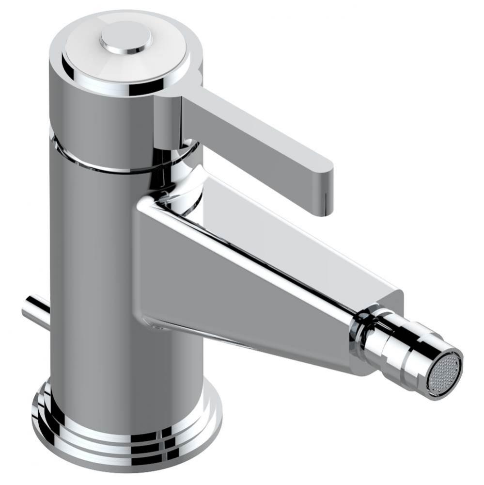 Single lever bidet faucet with drain