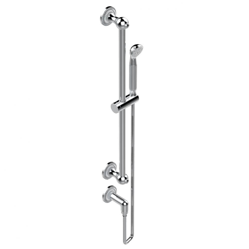 Slide bar with handhsower and elbow