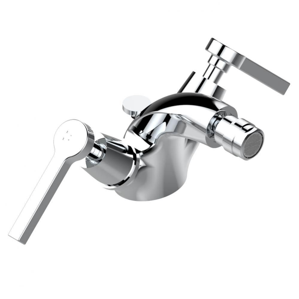 Single hole bidet faucet with drain