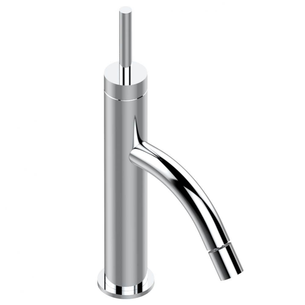 Single lever bidet faucet with drain