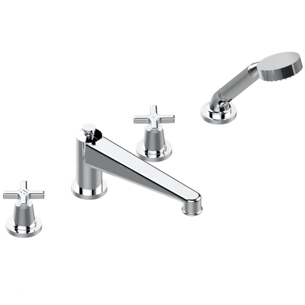 Roman tub set with divertor spout and handshower, 3/4'' valves