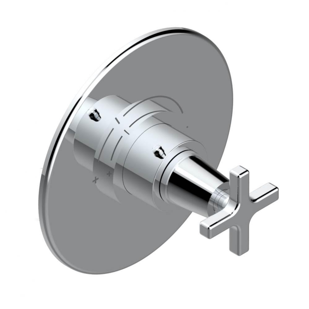 Trim for THG thermostatic valve, rough part supplied with fixing box ref. 5 200AE/US - Round plate