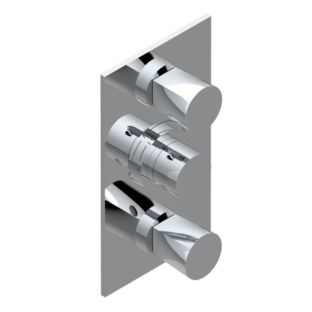 Trim for THG thermostatic valve 2 volume controls, rough part supplied with fixing box ref. 5 400A