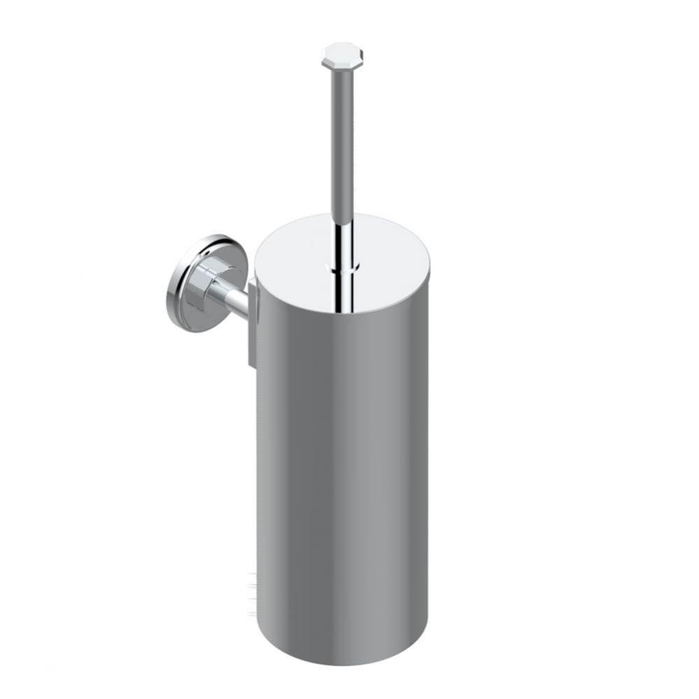 Metal toilet brush holder with brush with cover wall mounted