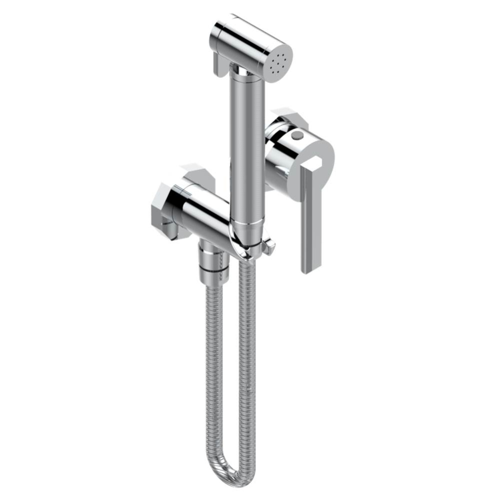 Trim only for WC douche including: trigger spray, wall mounted single lever mixer, reinforced hose