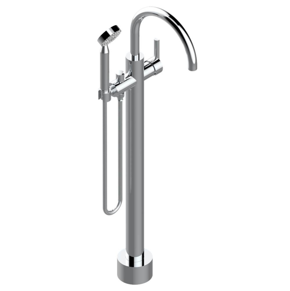 Free-standing single lever bath mixer with handshower with Easyclean system