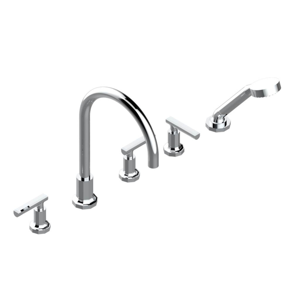 Roman tub set with 2 x 3/4'' valves and rim mounted ceramic mixer with progressive cartr