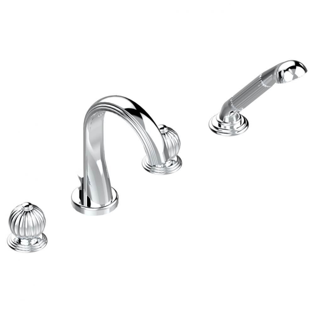 Roman tub set with divertor spout and handshower, 3/4'' valves