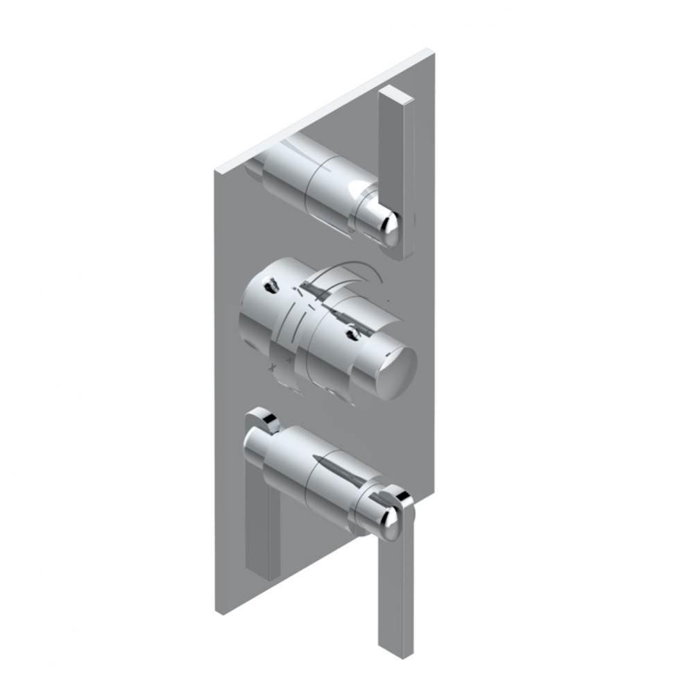 Trim for THG thermostatic valve 2 volume controls, rough part supplied with fixing box ref. 5 400A