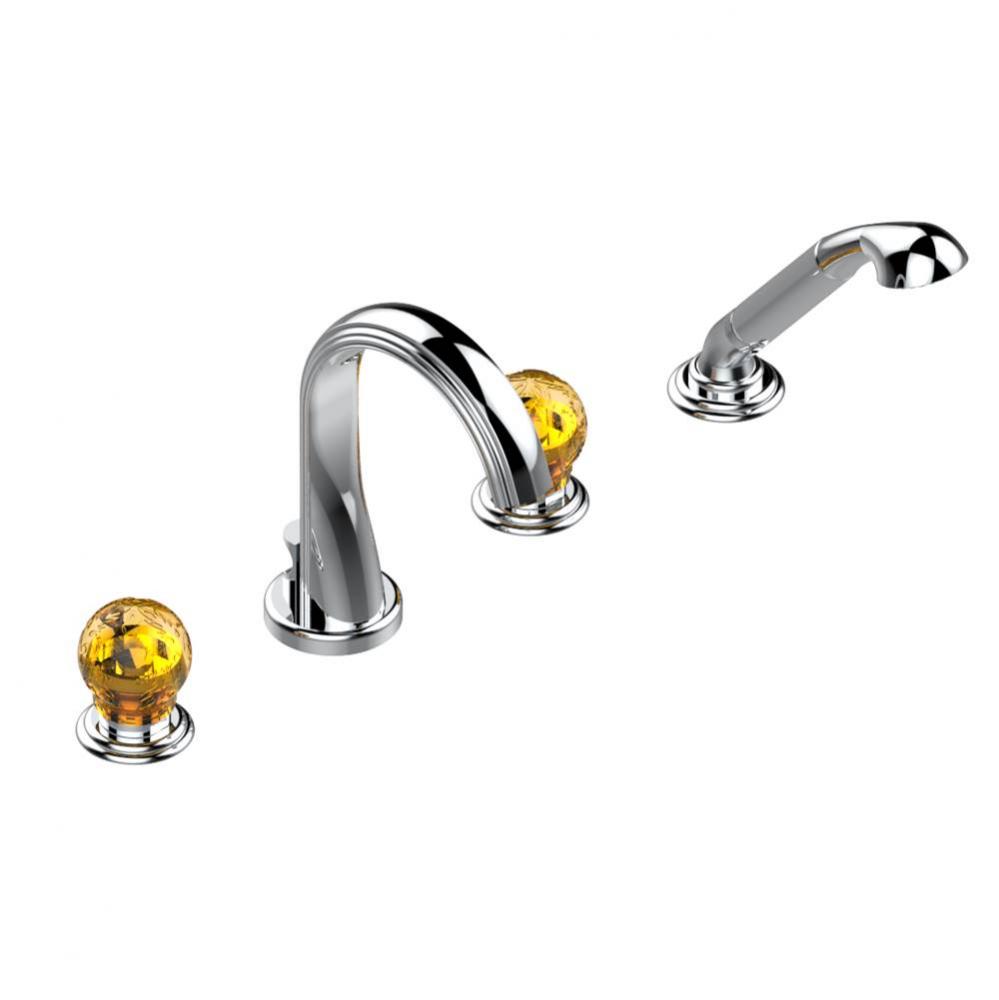Roman tub set with divertor spout and handshower, 3/4'' valves