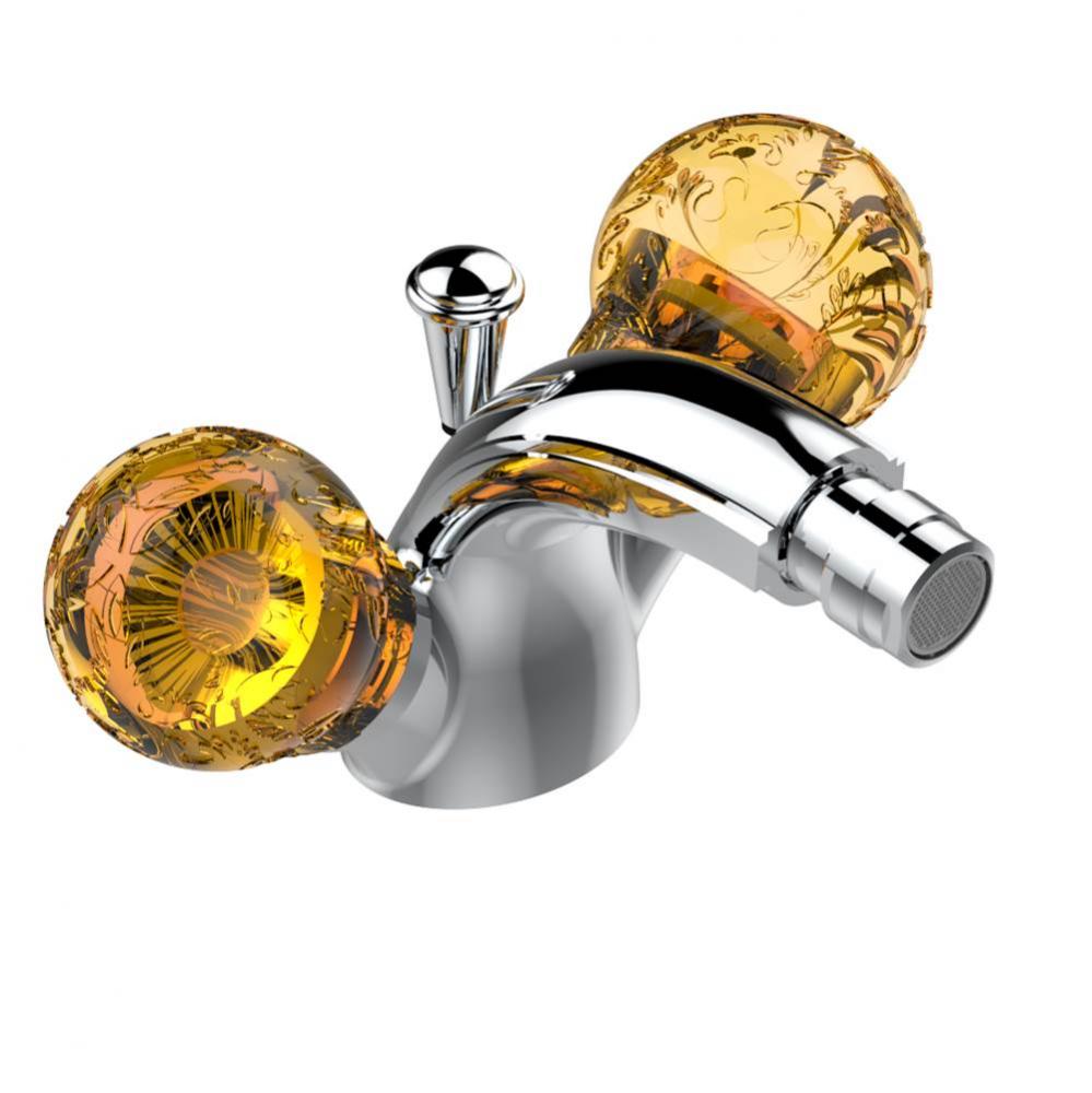 Single hole bidet faucet with drain