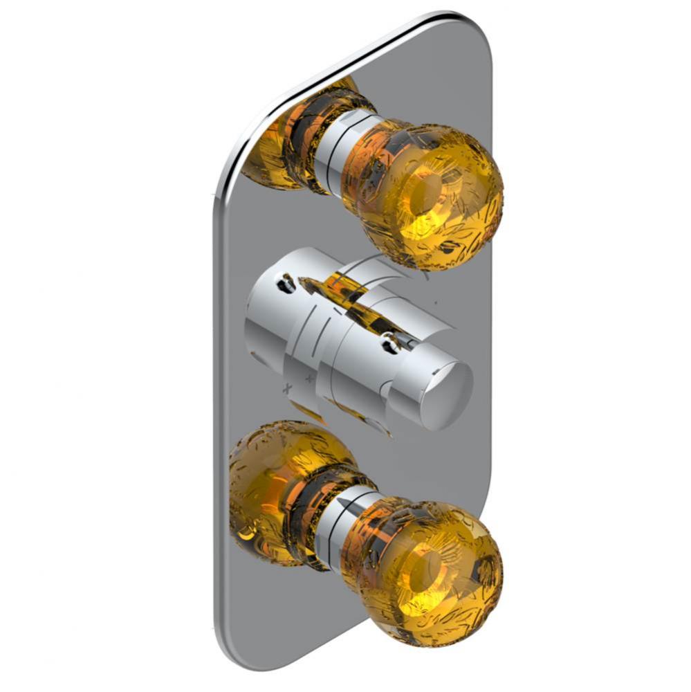 Trim for THG thermostatic valve 2 volume controls, rough part supplied with fixing box ref. 5 400A