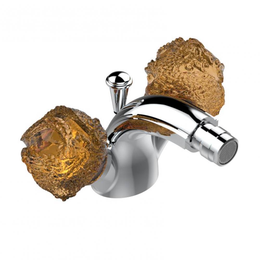 Single hole bidet faucet with drain