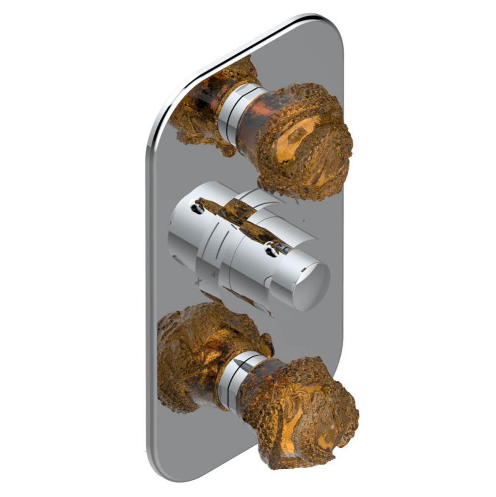 Trim for THG thermostatic valve 2 volume controls, rough part supplied with fixing box ref. 5 400A