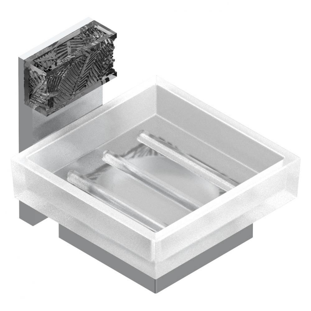 Glass soap dish, wall mounted