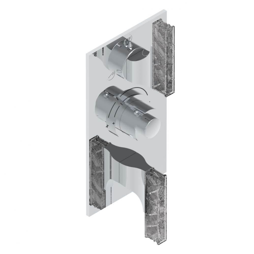Trim for thg thermostat with 2-way diverter and on/off control, rough part supplied with fixing bo
