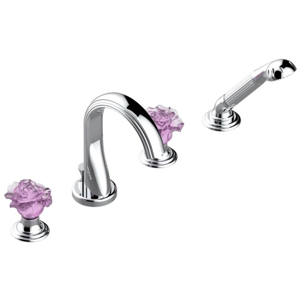 Roman tub set with divertor spout and handshower, 3/4'' valves