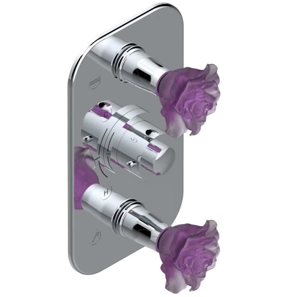 Trim for THG thermostatic valve 2 volume controls, rough part supplied with fixing box ref. 5 400A