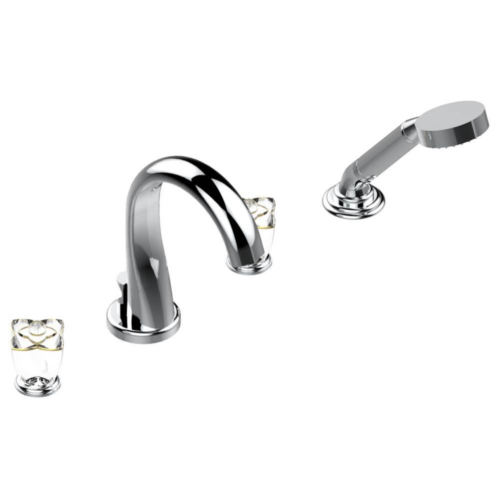 Roman tub set with divertor spout and handshower, 3/4'' valves
