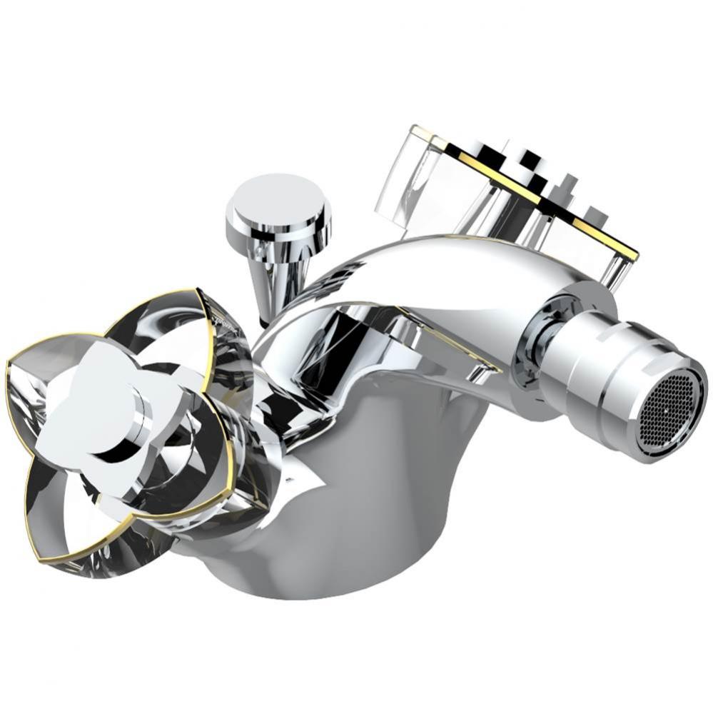 Single hole bidet faucet with drain