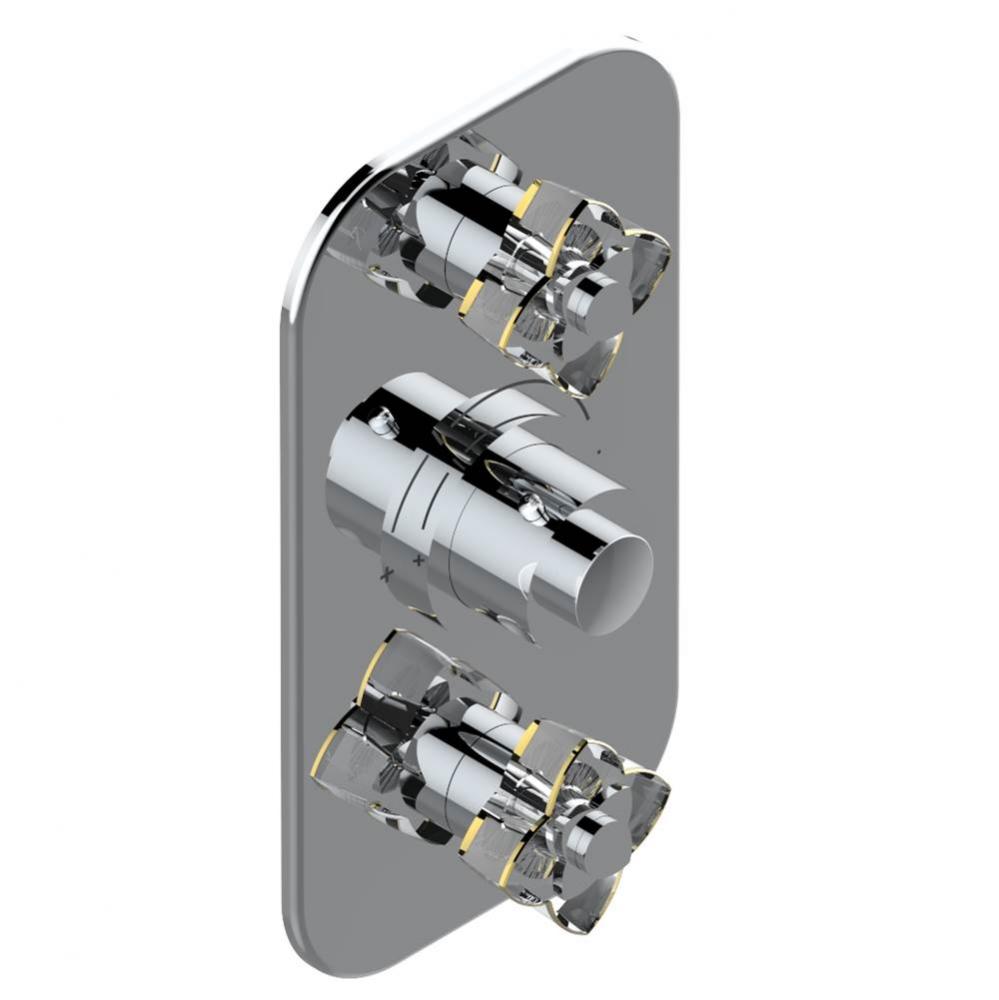 Trim for THG thermostatic valve 2 volume controls, rough part supplied with fixing box ref. 5 400A