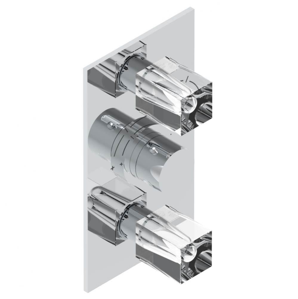 Trim for THG thermostatic valve 2 volume controls, rough part supplied with fixing box ref. 5 400A