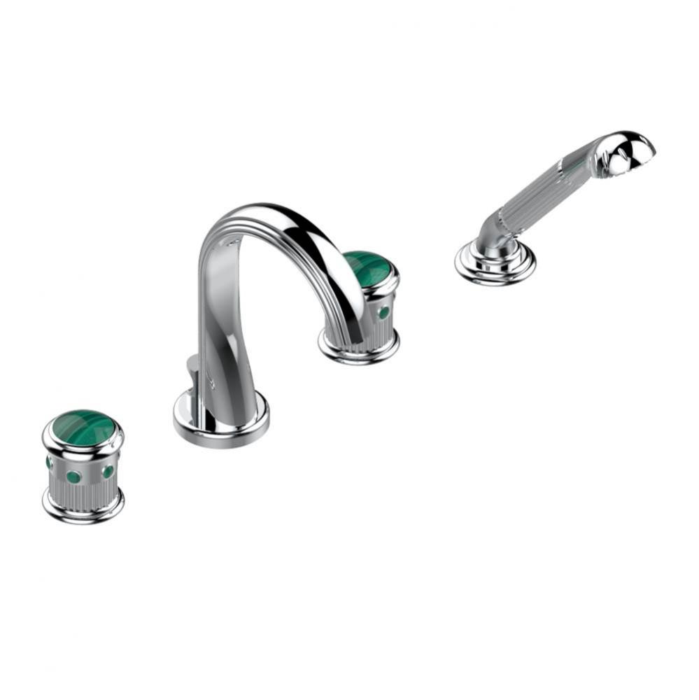 Roman tub set with divertor spout and handshower, 3/4'' valves