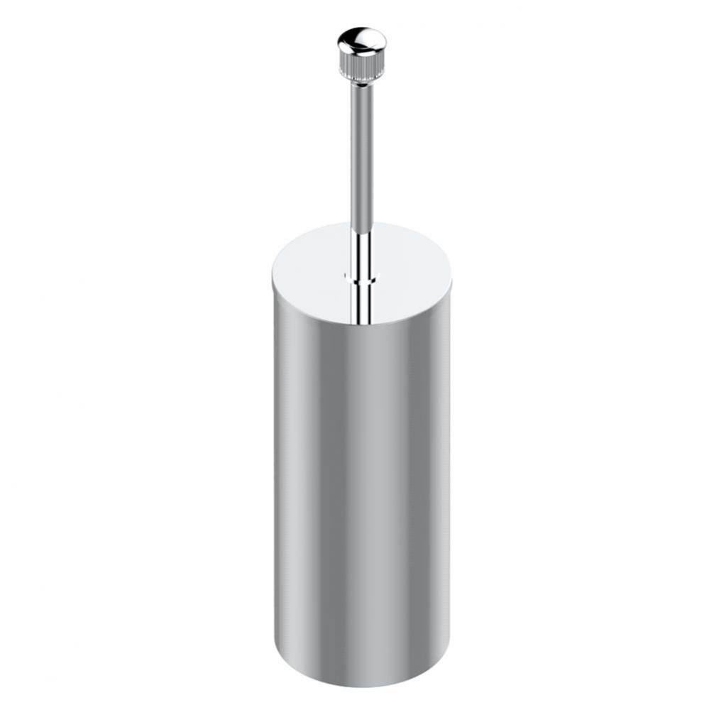 Metal toilet brush holder with brush with cover floor mounted