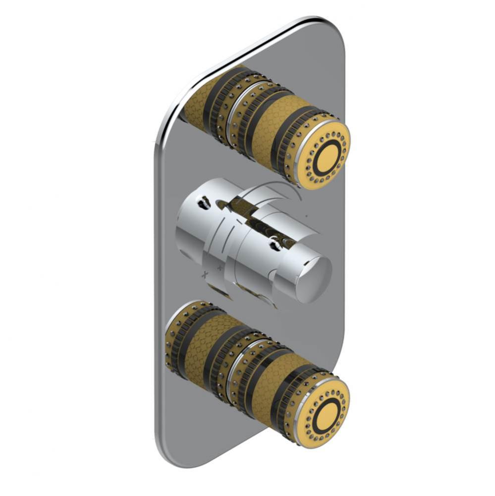 Trim for THG thermostatic valve 2 volume controls, rough part supplied with fixing box ref. 5 400A