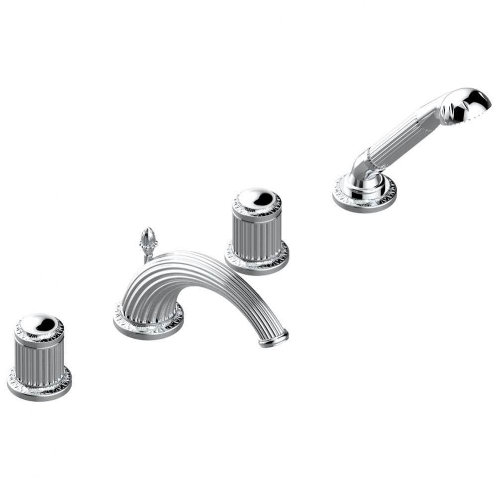 Roman tub set with divertor spout and handshower, 3/4'' valves