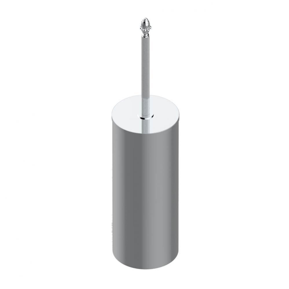 Metal toilet brush holder with brush with cover floor mounted