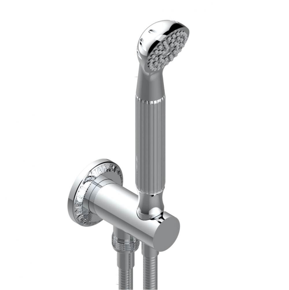 Wall mounted handshower with integrated fixed hook
