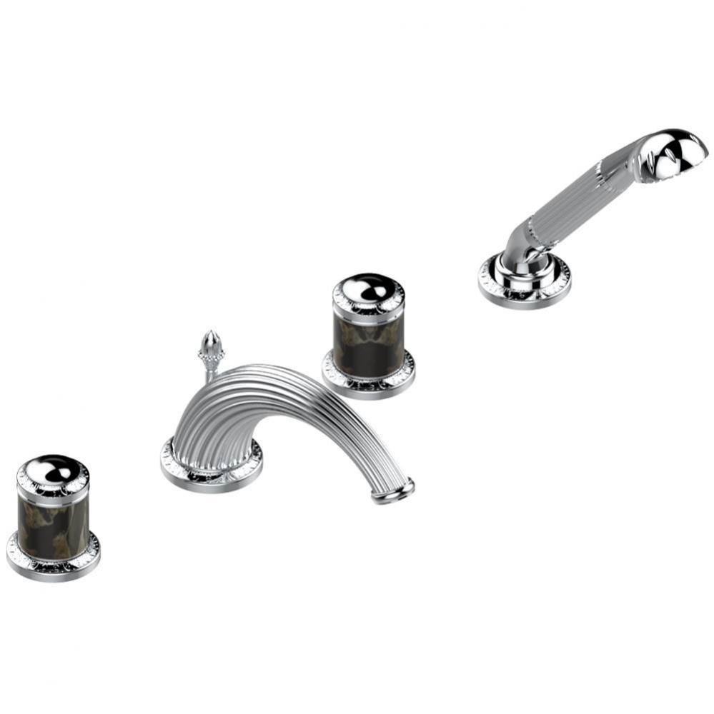 Roman tub set with divertor spout and handshower, 3/4'' valves