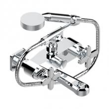 THG A6G-13B/US-A08 - Exposed Tub Filler With Cradle Handshower, Wall Mounted