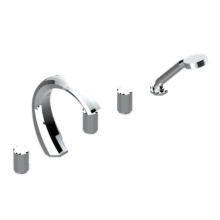 THG U2M-1132SGUS-A02 - Roman Tub Set With 2 x 3/4'' Valves And Rim Mounted Ceramic Mixer With Progressive Cartr