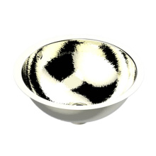 THG GB2-1/BP-B01 - Round Basin 15 1/4'' With Overflow And Flat Edge, To Fix Under, Hammered Metal Finishing