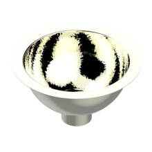 THG GB2-1/BOL-B01 - Round Hand Basin, 10 3/8'' With Overflow With Flat Edge, To Fix Under, Hammered Metal Fi