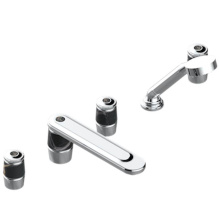 THG U8H-1132SGUS-A08 - Roman Tub Set With 2 x 3/4'' Valves And Rim Mounted Ceramic Mixer With Progressive Cartr