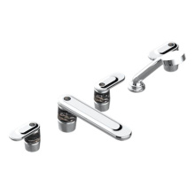 THG U8J-1132SGUS-A02 - Roman Tub Set With 2 x 3/4'' Valves And Rim Mounted Ceramic Mixer With Progressive Cartr