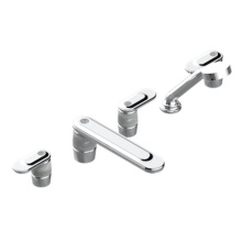 THG U8L-1132SGUS-A02 - Roman Tub Set With 2 x 3/4'' Valves And Rim Mounted Ceramic Mixer With Progressive Cartr