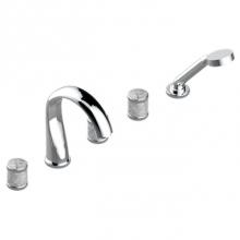 THG A4J-1132SGUS-A02 - Roman Tub Set With 2 x 3/4'' Valves And Rim Mounted Ceramic Mixer With Progressive Cartr
